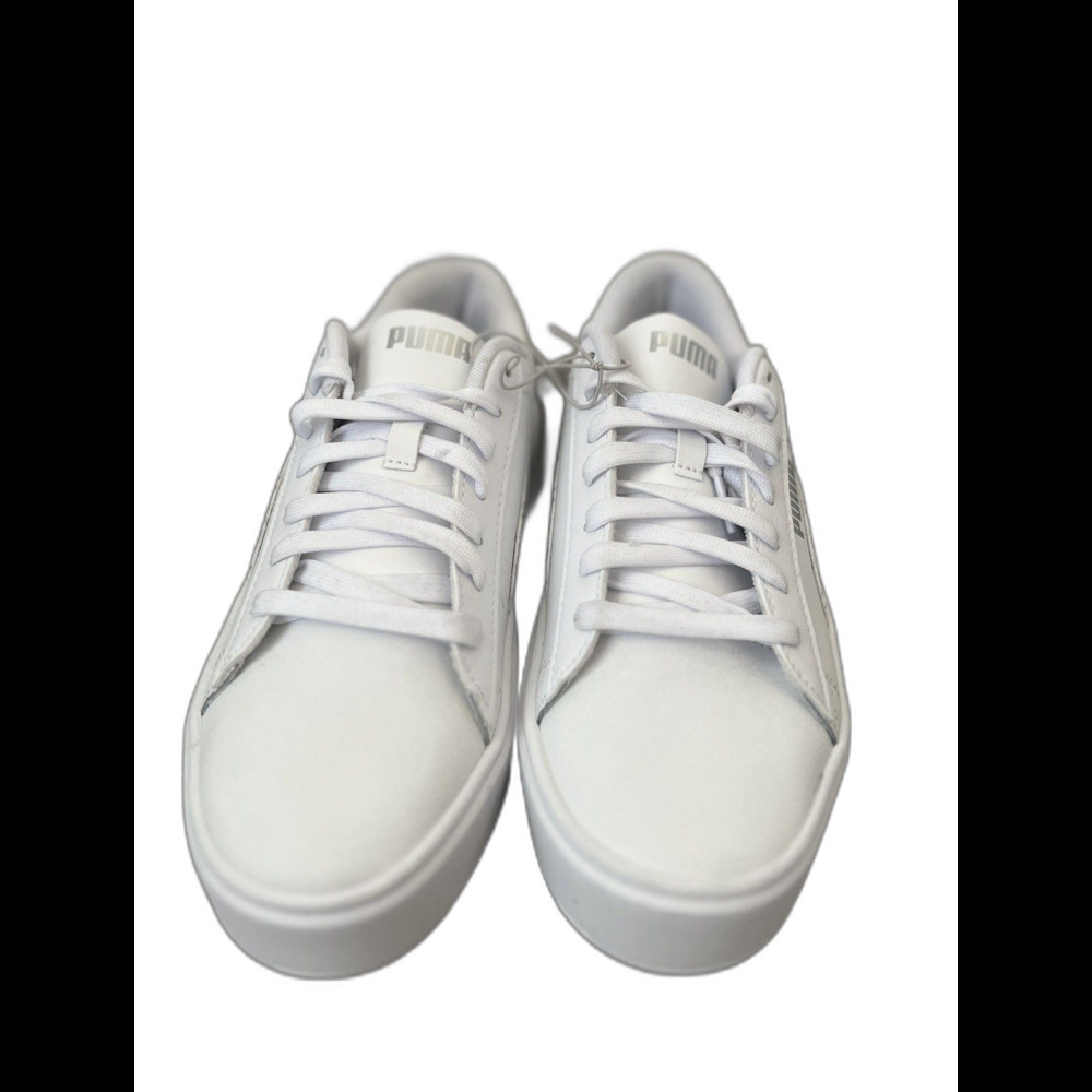 NEW PUMA White Smash V3 Platform Sneakers Womens Size 10 Texture Floral Pattern - Picture 7 of 8